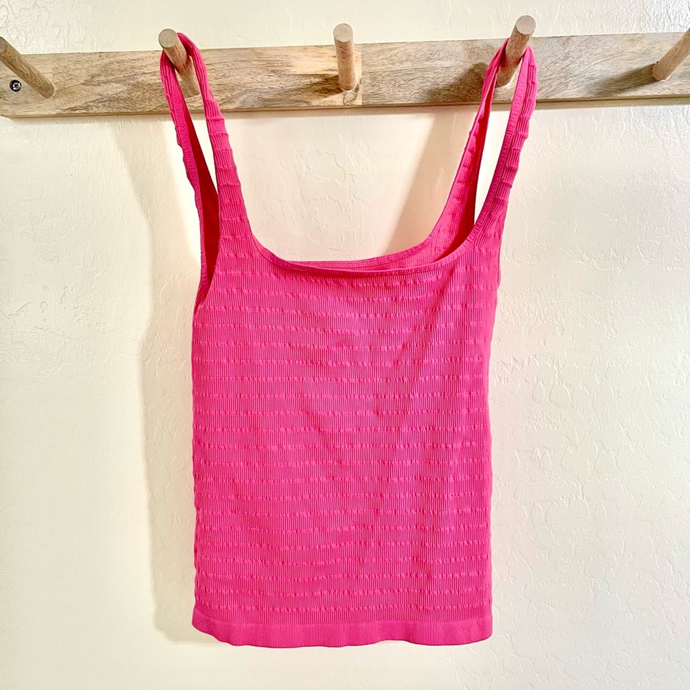 FREE PEOPLE stretchy pink tank top, M/L